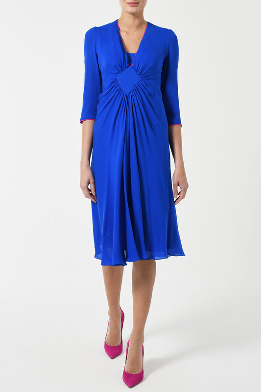 JESSIE DRESS | BRIGHT BLUE SILK GEORGETTE