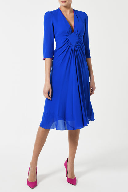 JESSIE DRESS | BRIGHT BLUE SILK GEORGETTE