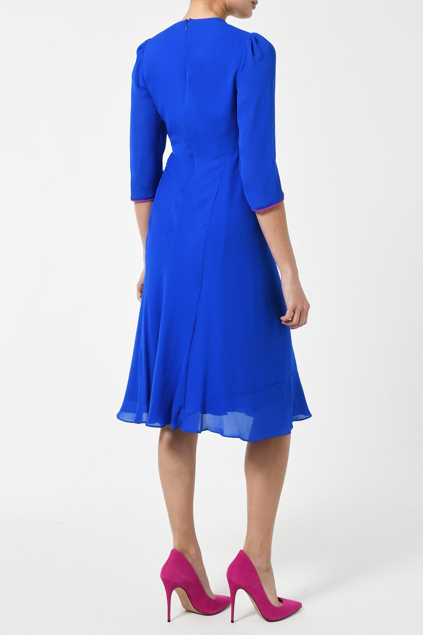 JESSIE DRESS | BRIGHT BLUE SILK GEORGETTE
