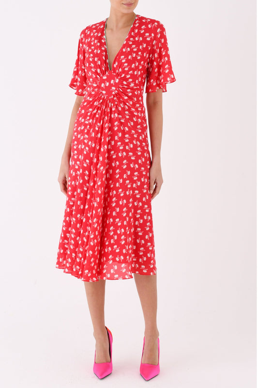JESSIE DRESS | RED LARGE HIAWATHA PRINT