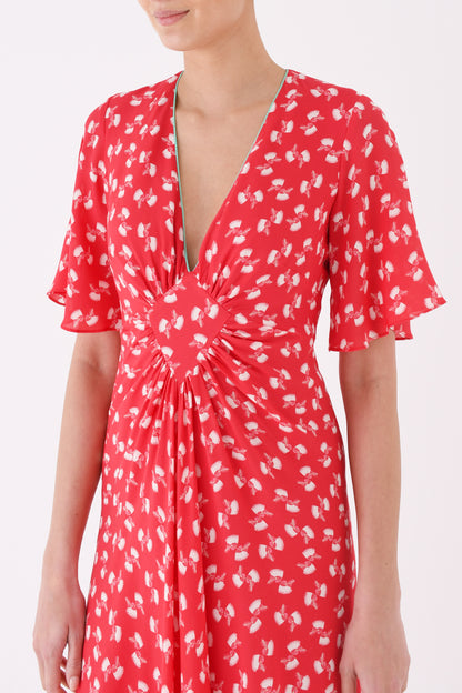 JESSIE DRESS | RED LARGE HIAWATHA PRINT
