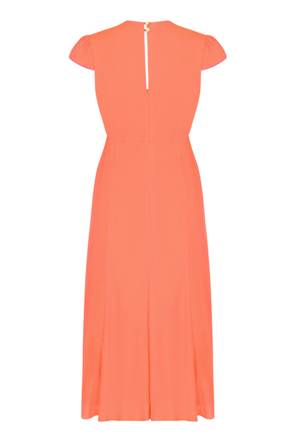 JESSIE DRESS  | BRIGHT ORANGE SILK