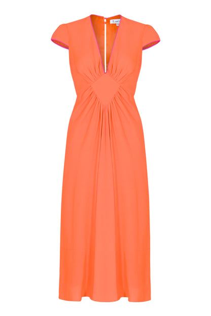 JESSIE DRESS  | BRIGHT ORANGE SILK
