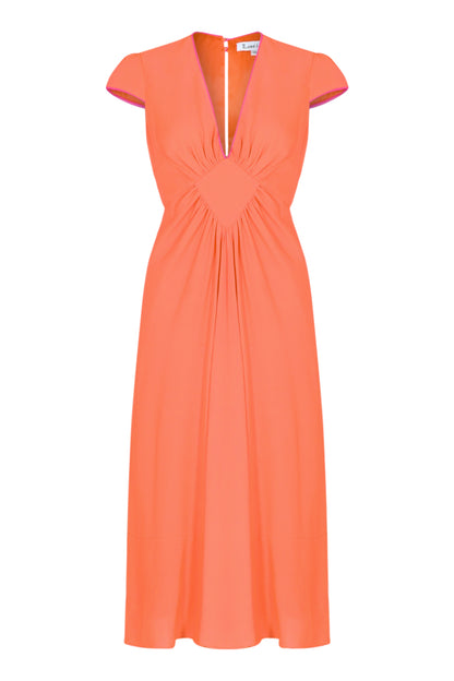 JESSIE DRESS  | BRIGHT ORANGE SILK