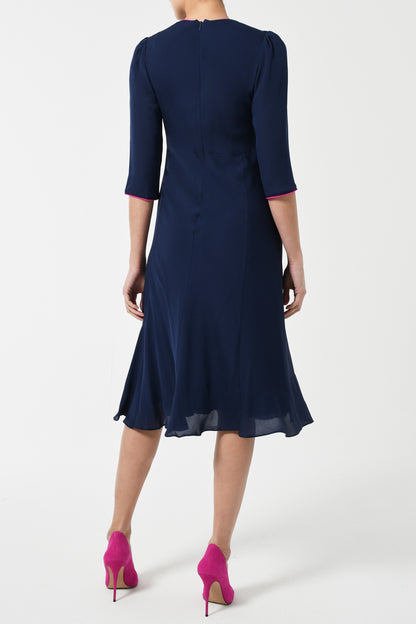 JESSIE DRESS | NAVY SILK GEORGETTE