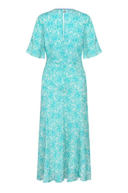 JESSIE DRESS | AQUA FLUTTER PRINT
