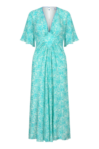 JESSIE DRESS | AQUA FLUTTER PRINT