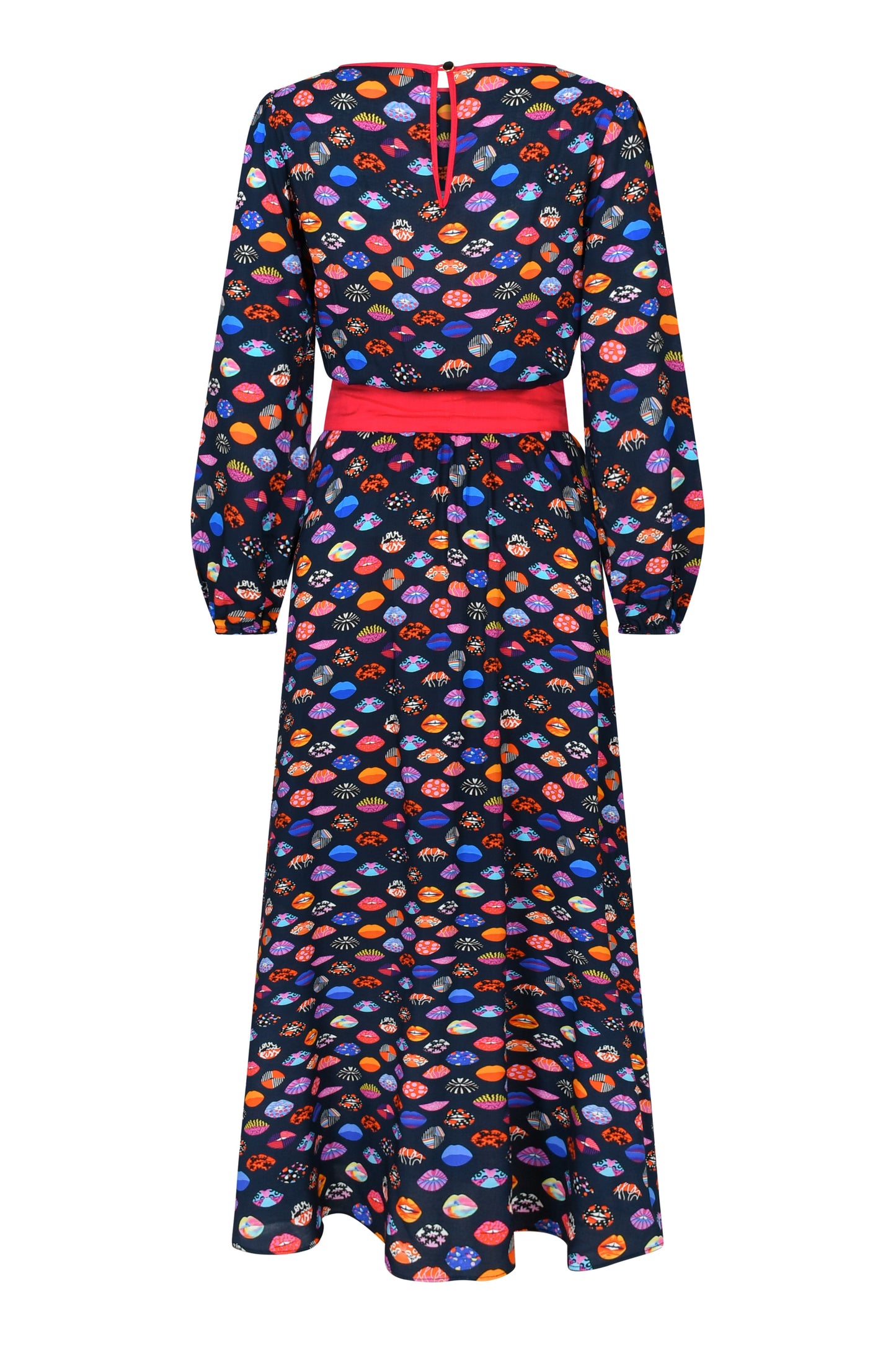 MIDI JOJO DRESS - LIPS PRINT