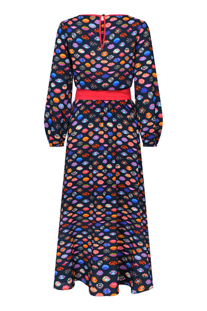 MIDI JOJO DRESS - LIPS PRINT