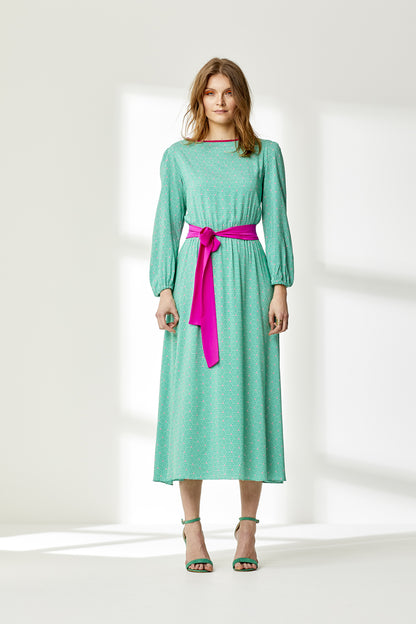 MIDI JOJO DRESS | STRIPEY TRIANGLE PRINT