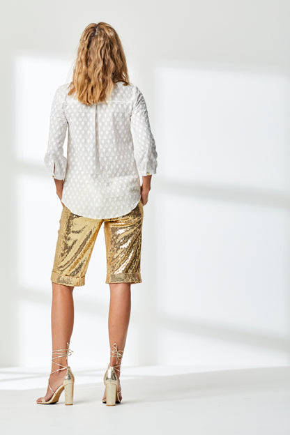 DELPHINE TOP - FAN EMBROIDERED COTTON