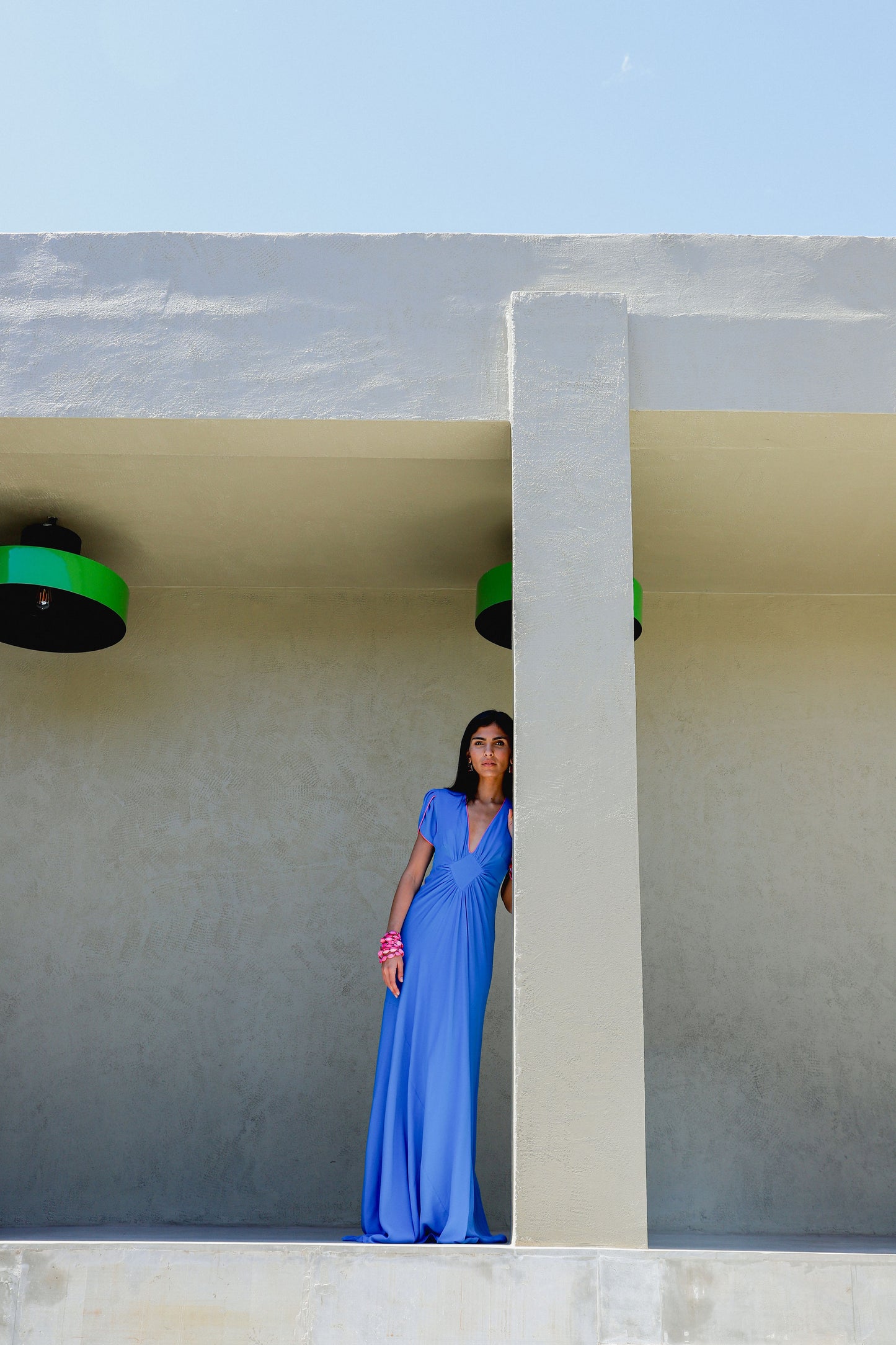 LONG JESSIE DRESS | BRIGHT BLUE SILK GEORGETTE