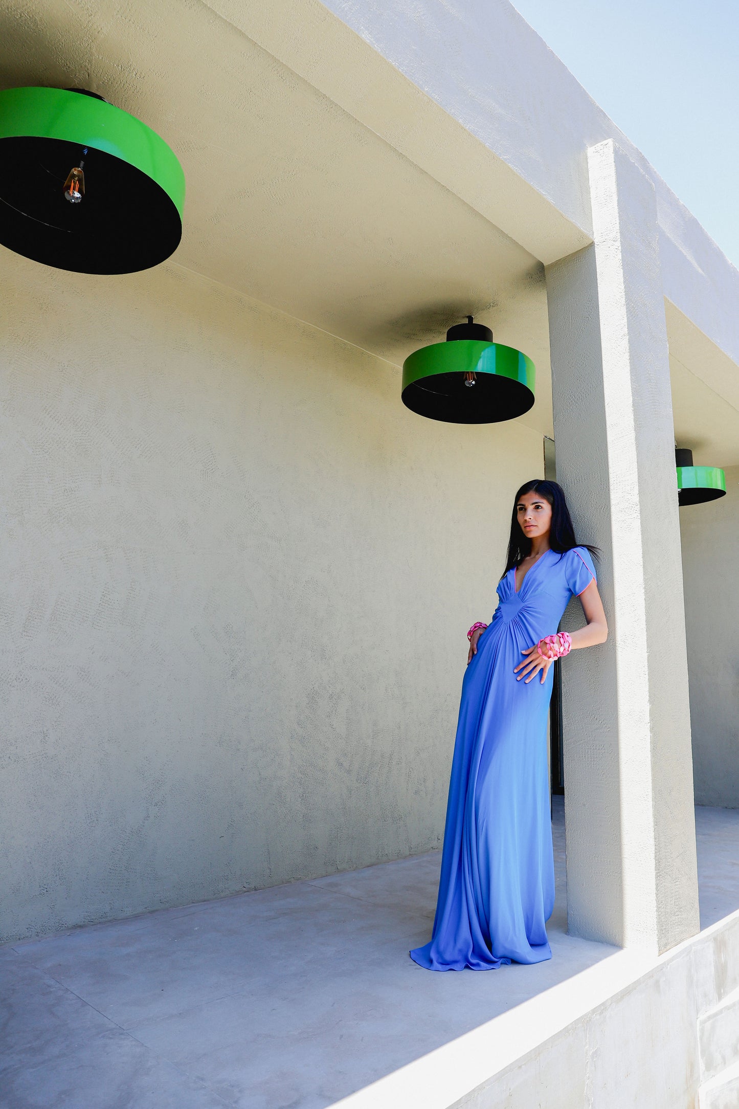 LONG JESSIE DRESS | BRIGHT BLUE SILK GEORGETTE