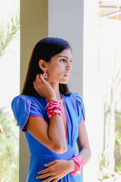 LONG JESSIE DRESS | BRIGHT BLUE SILK GEORGETTE