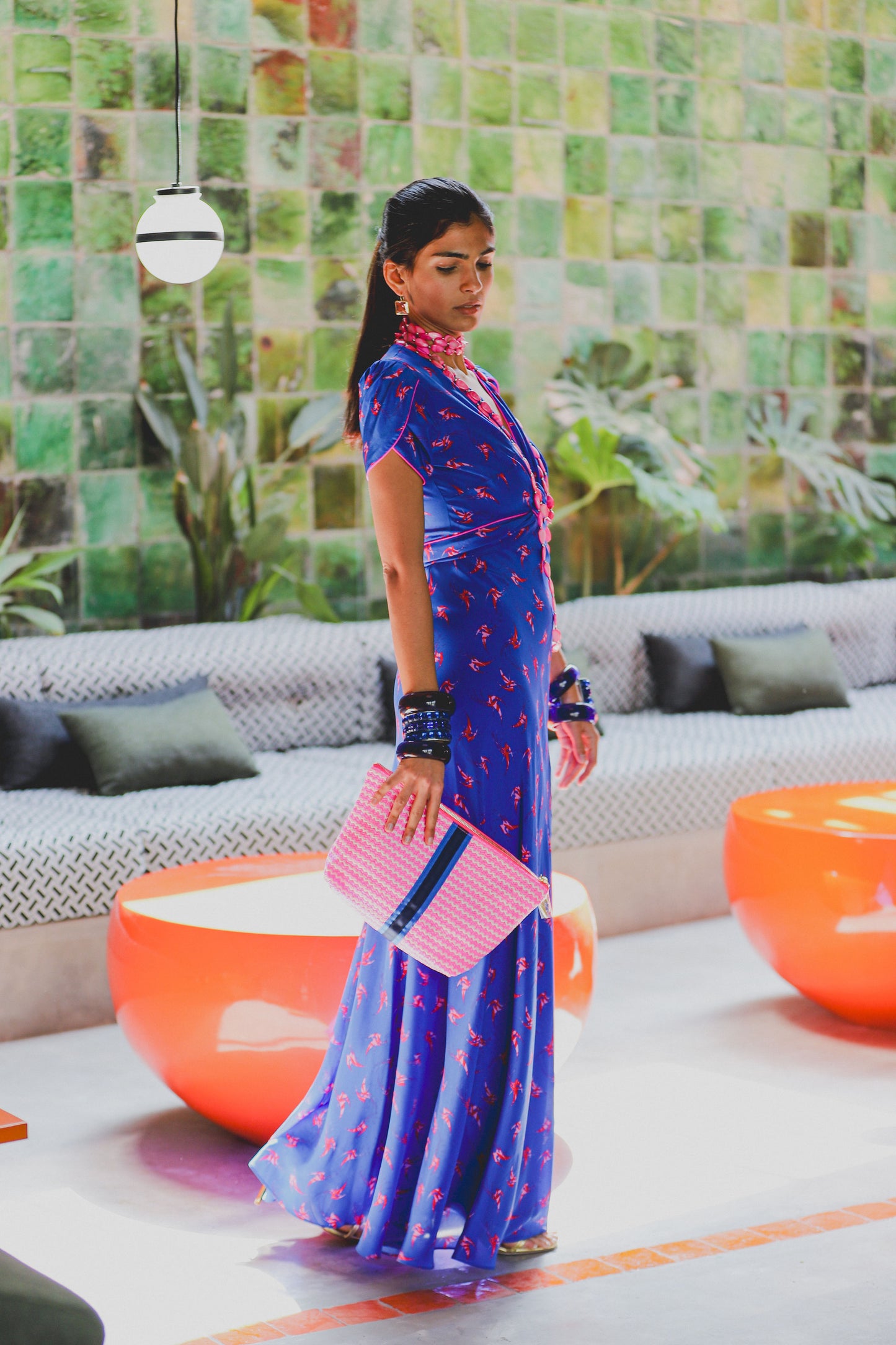 LONG MILLIE DRESS | LOVEBIRDS PRINT