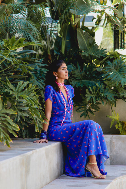 LONG MILLIE DRESS | LOVEBIRDS PRINT