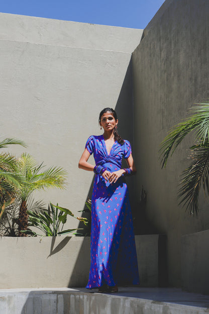 LONG MILLIE DRESS | LOVEBIRDS PRINT