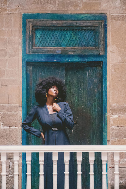 NEW DULWICH COAT | NAVY WOOL CREPE