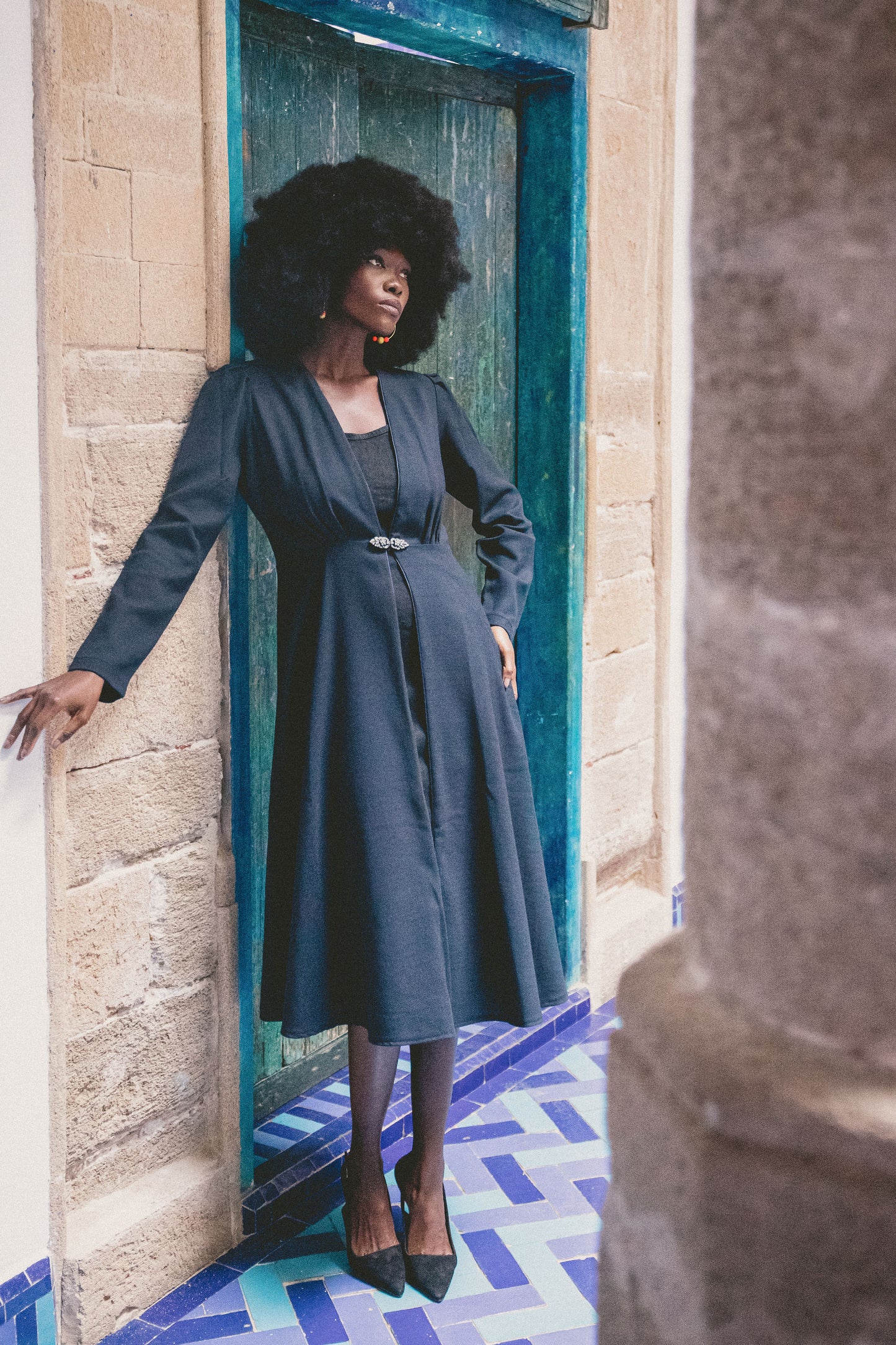 NEW DULWICH COAT | NAVY WOOL CREPE