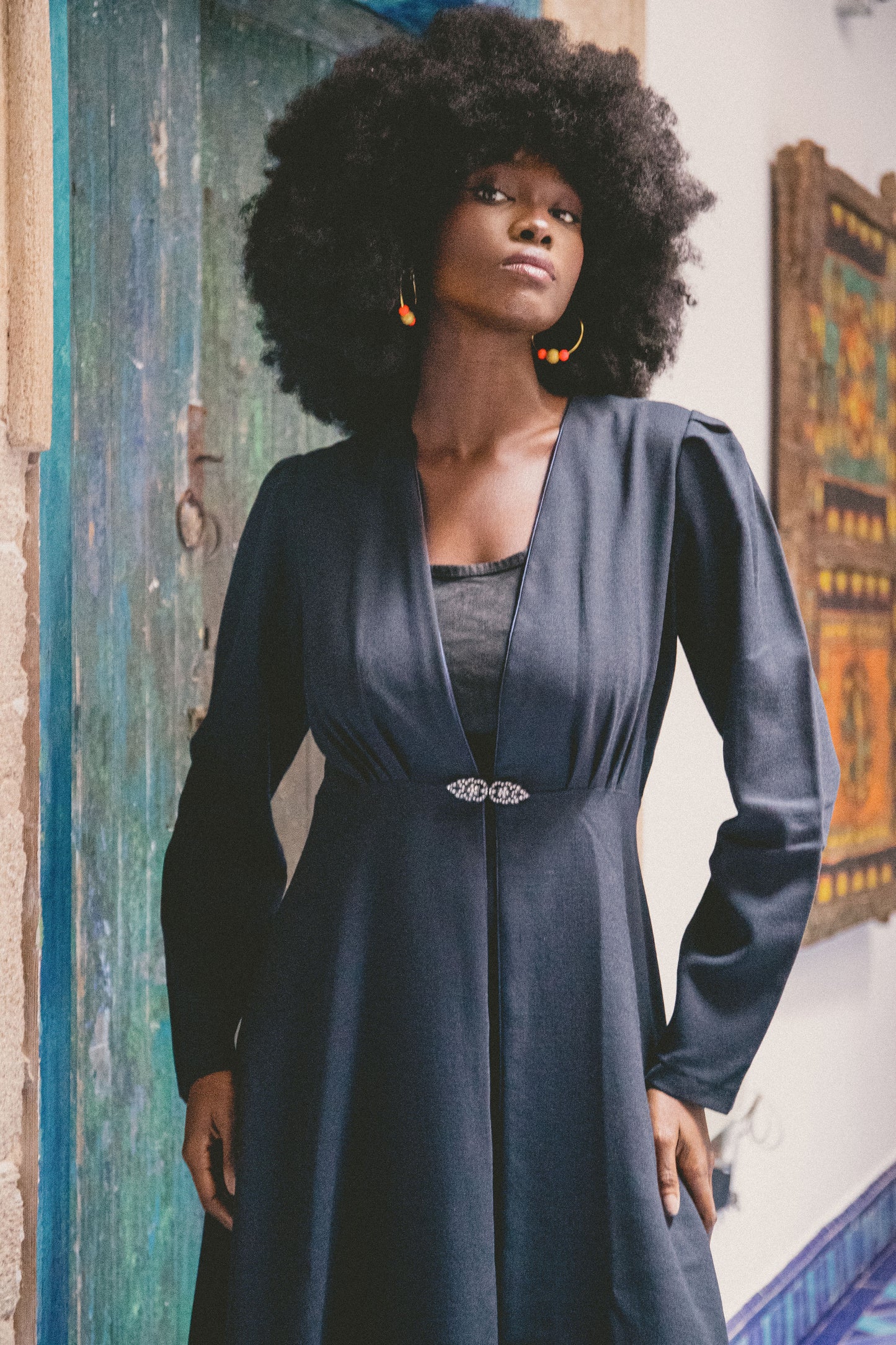 NEW DULWICH COAT | NAVY WOOL CREPE