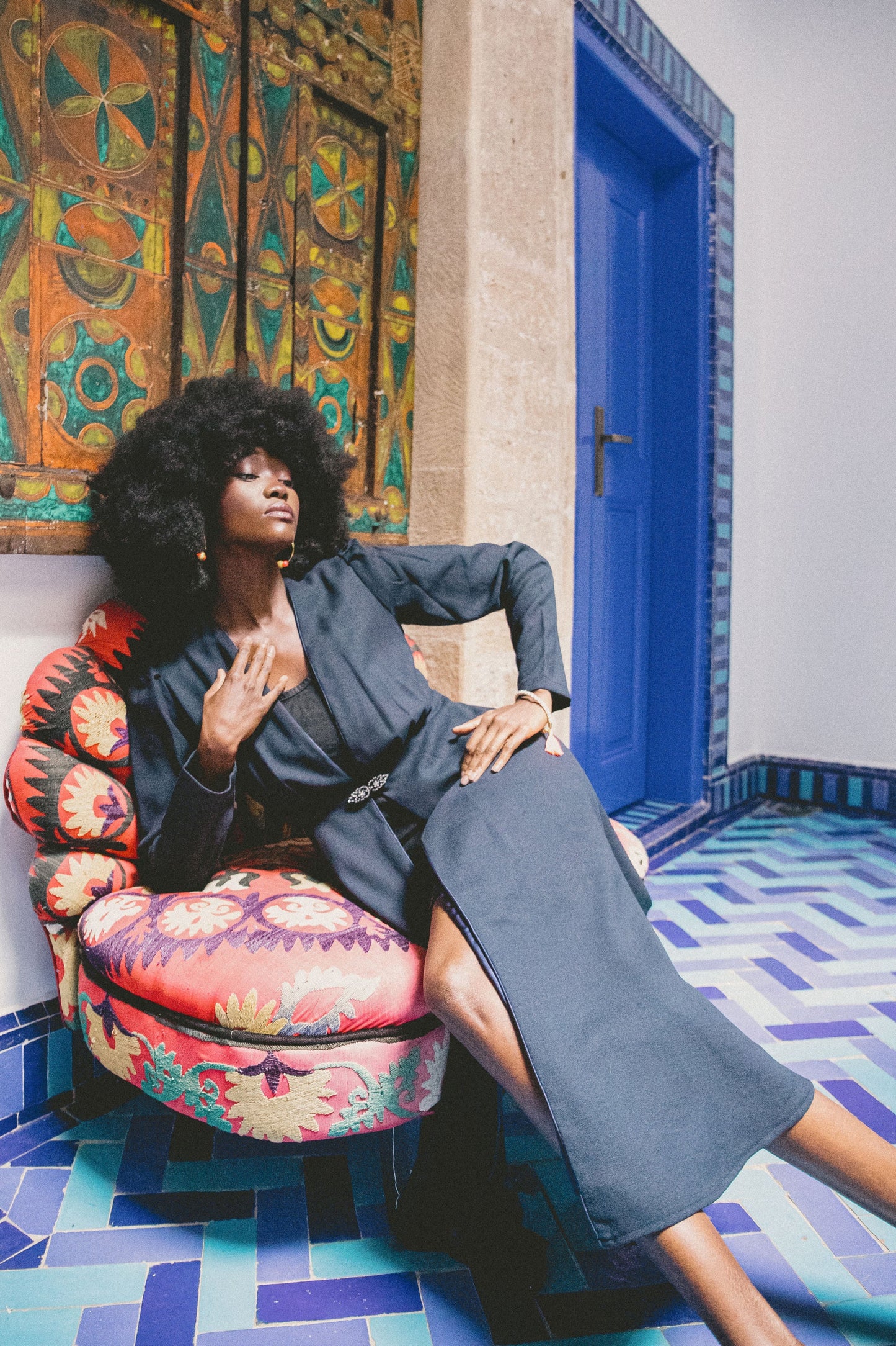 NEW DULWICH COAT | NAVY WOOL CREPE