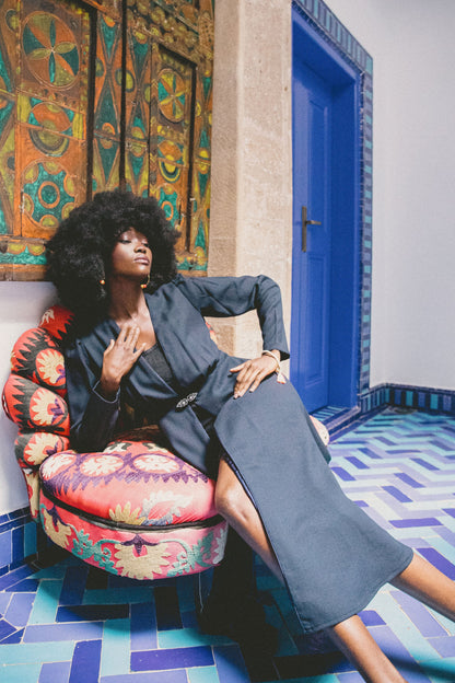 NEW DULWICH COAT | NAVY WOOL CREPE