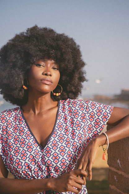 LONGER VIOLET DRESS | CRAZY PAV PRINT