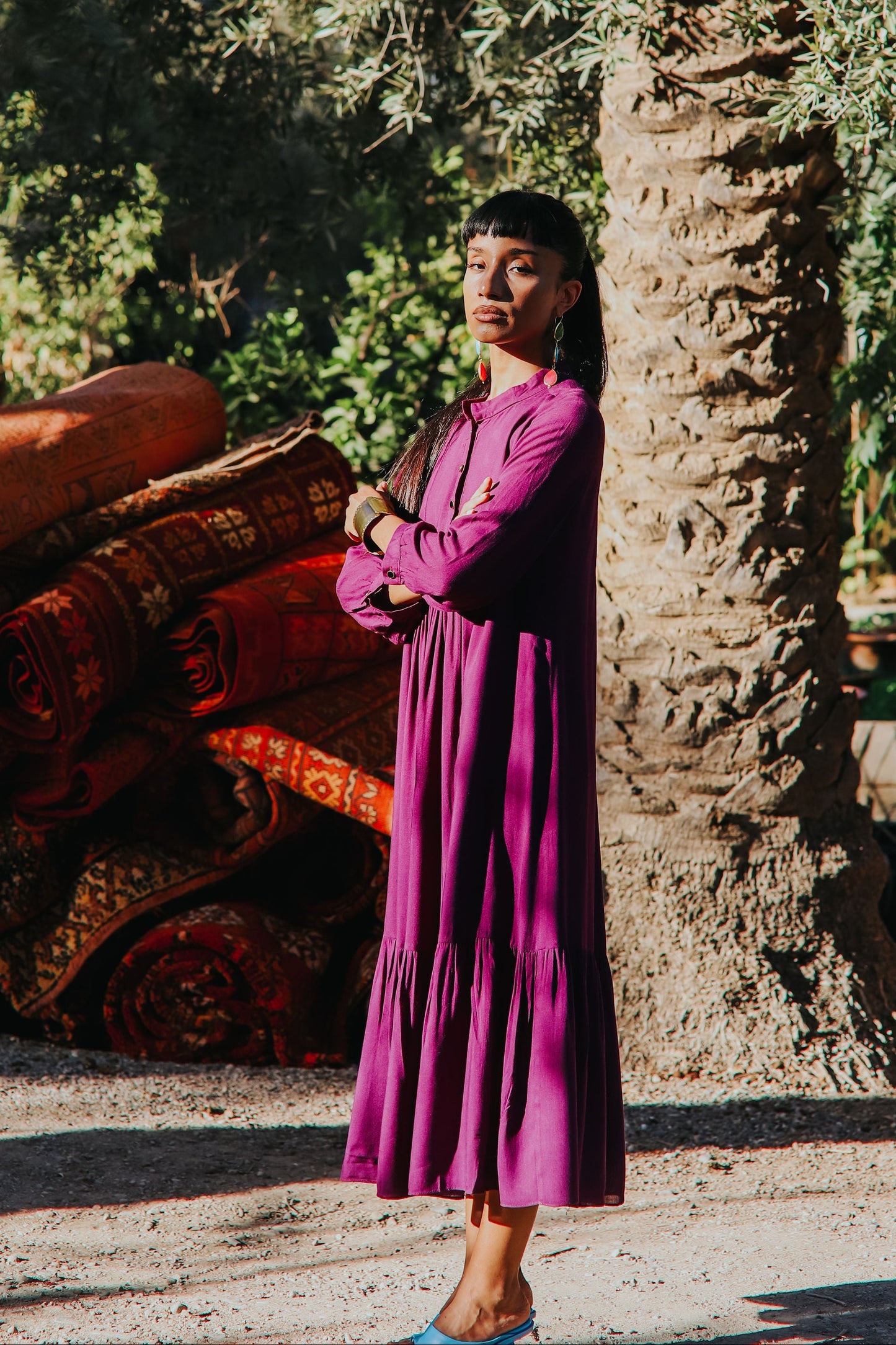 CLAUDE DRESS | AUBERGINE RAYON