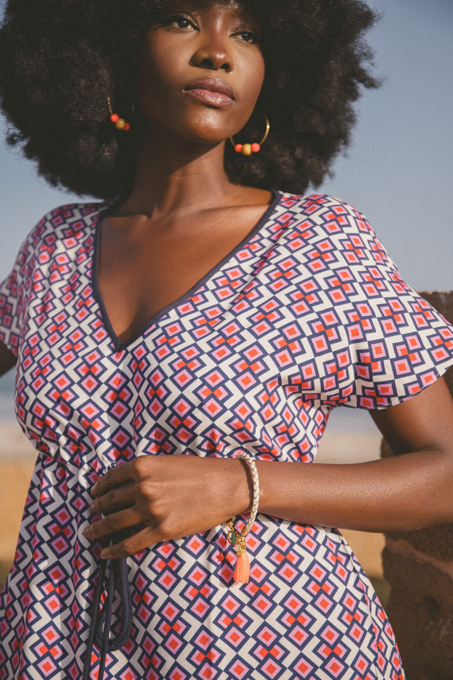 LONGER VIOLET DRESS | CRAZY PAV PRINT