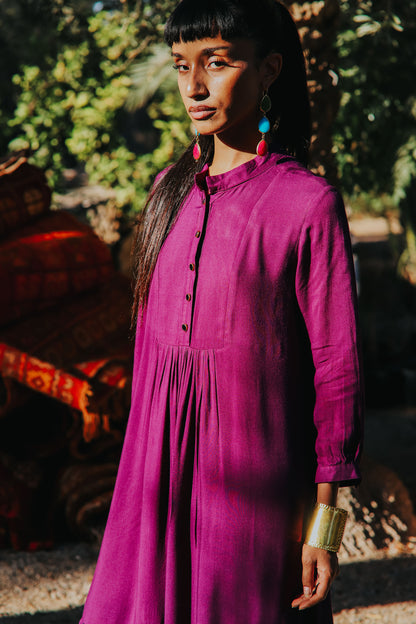 CLAUDE DRESS | AUBERGINE RAYON