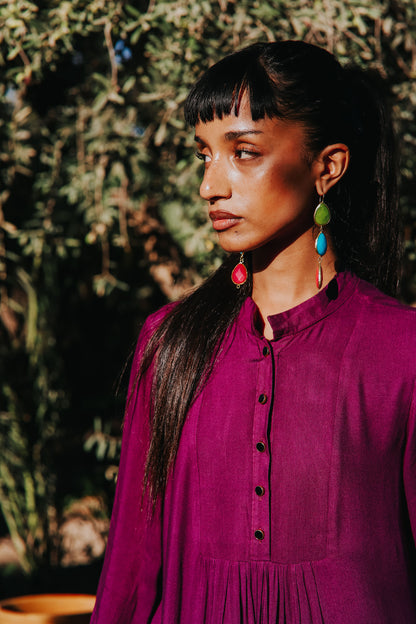 CLAUDE DRESS | AUBERGINE RAYON