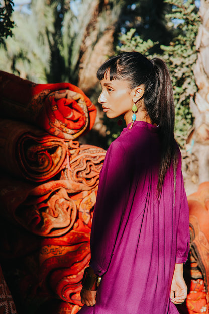 CLAUDE DRESS | AUBERGINE RAYON