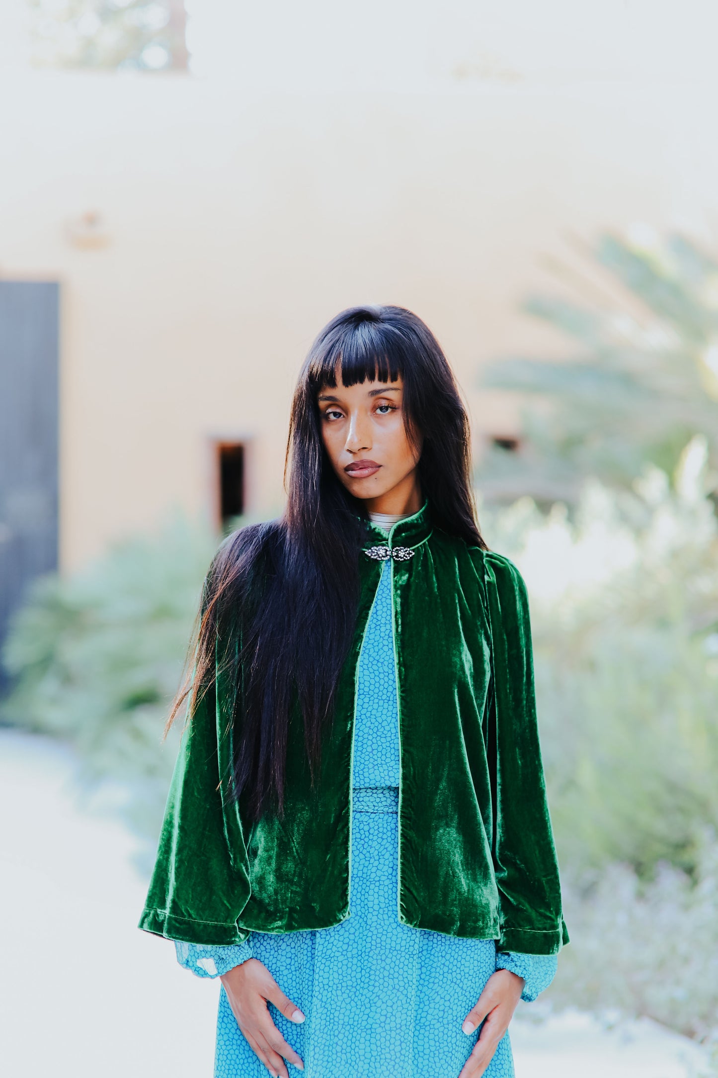 LAURA JACKET | GREEN VELVET