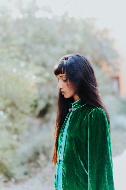 LAURA JACKET | GREEN VELVET