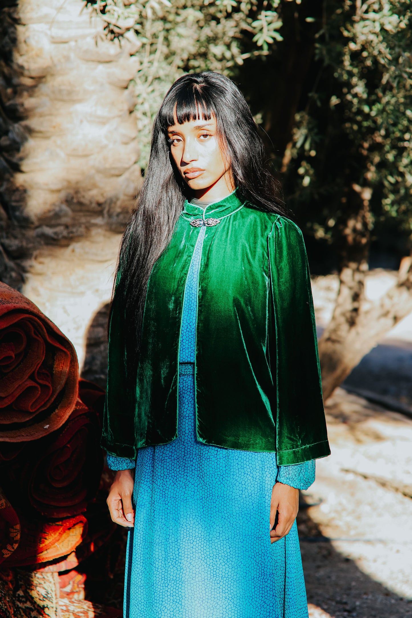 LAURA JACKET | GREEN VELVET