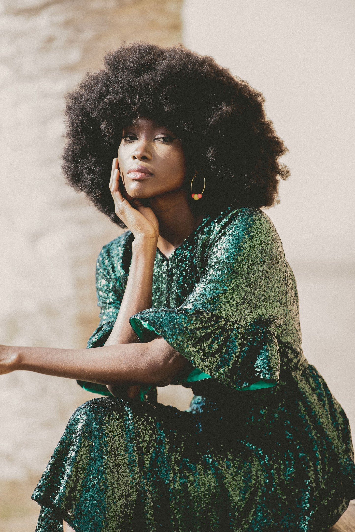 BLAZE DRESS | GREEN SEQUINS