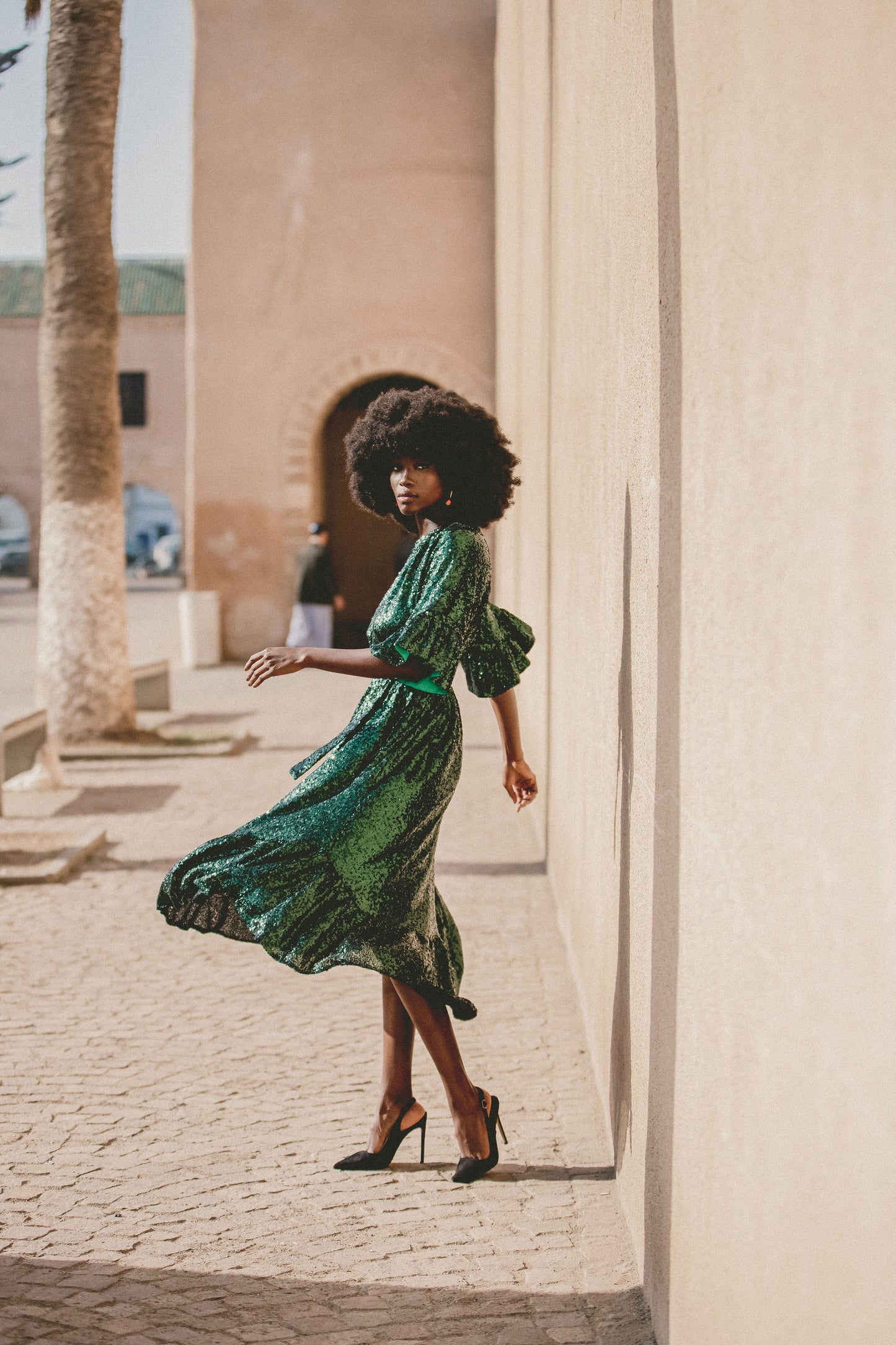 BLAZE DRESS | GREEN SEQUINS