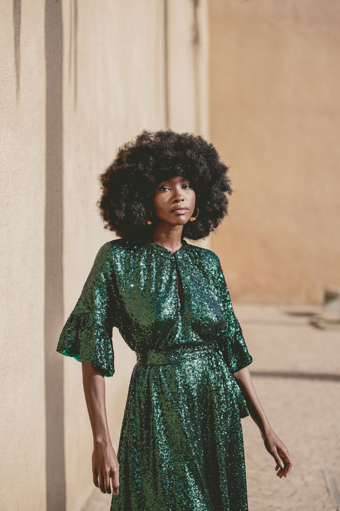 BLAZE DRESS | GREEN SEQUINS