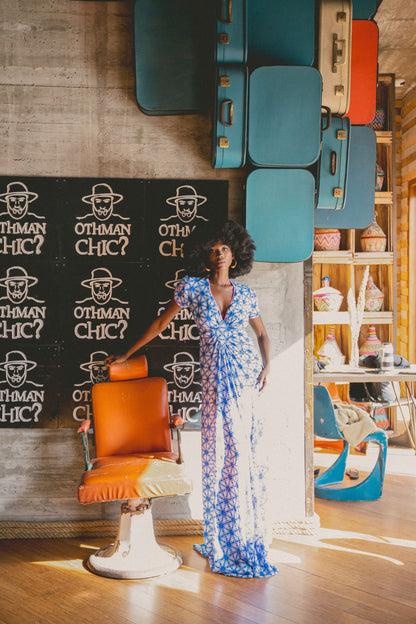 LONG JESSIE DRESS | STARTRACK PRINTED SILK