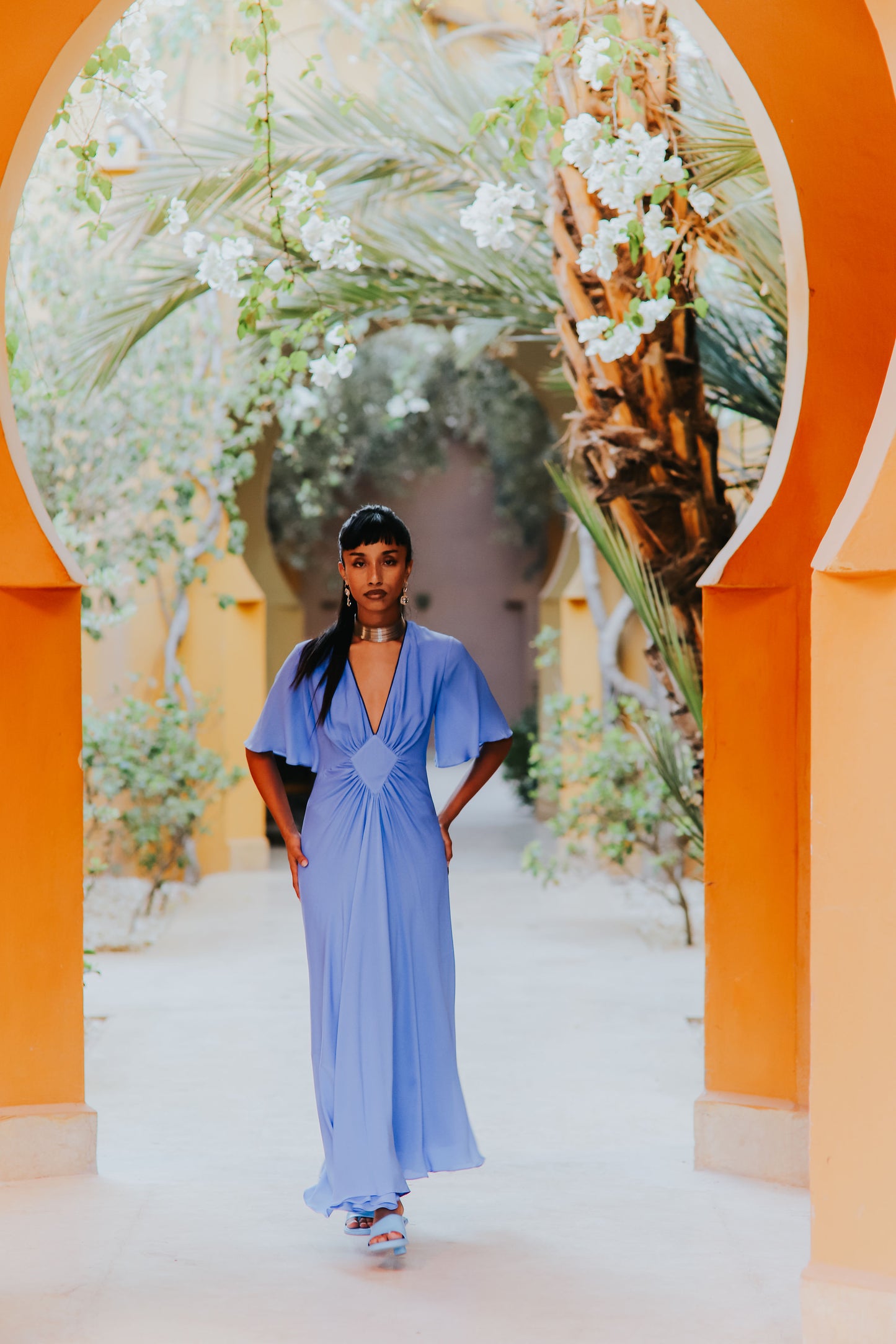 MIDI JESSIE DRESS | CORNFLOWER BLUE