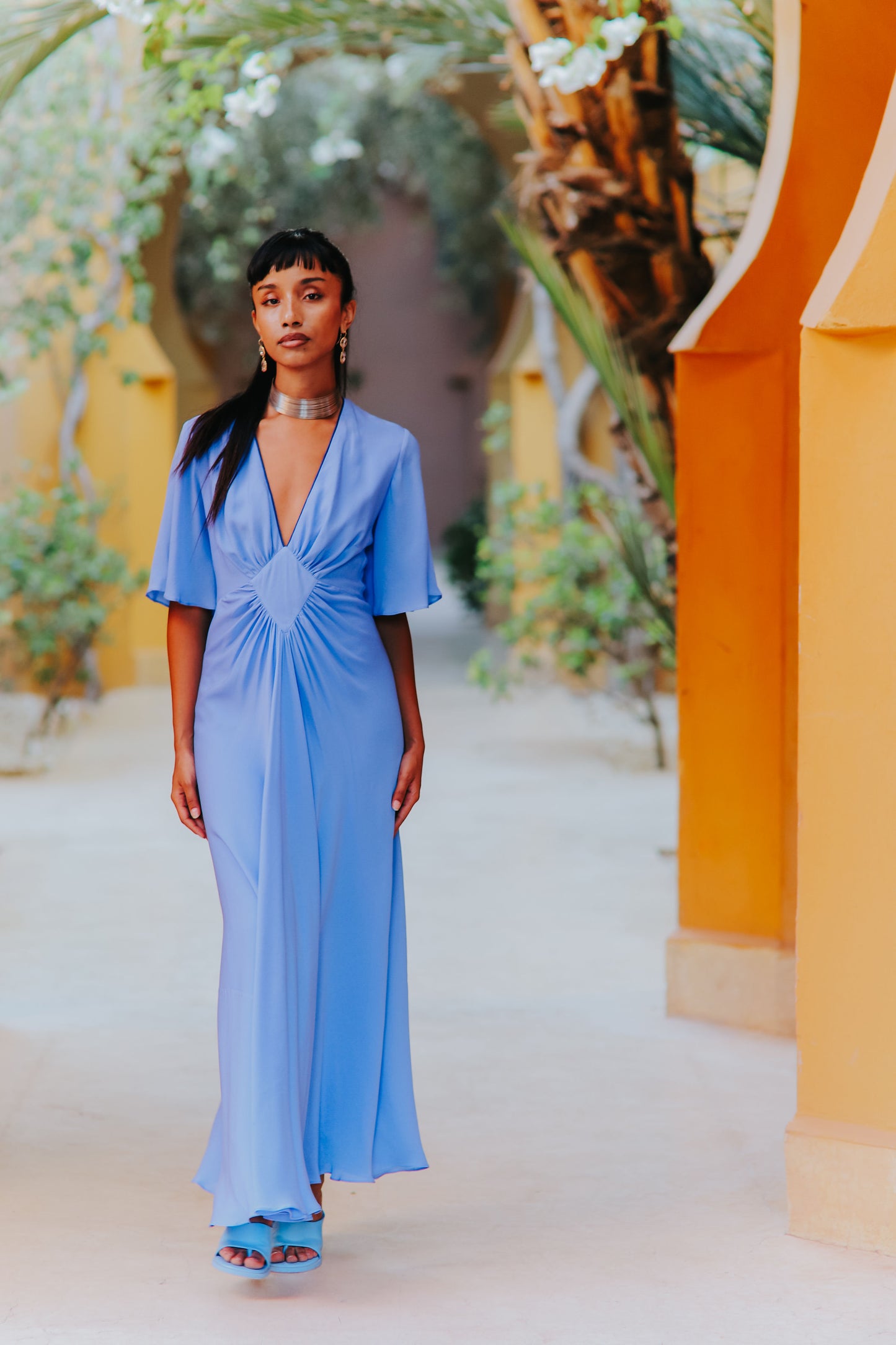 MIDI JESSIE DRESS | CORNFLOWER BLUE