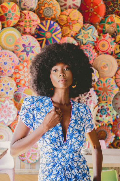 LONG JESSIE DRESS | STARTRACK PRINTED SILK