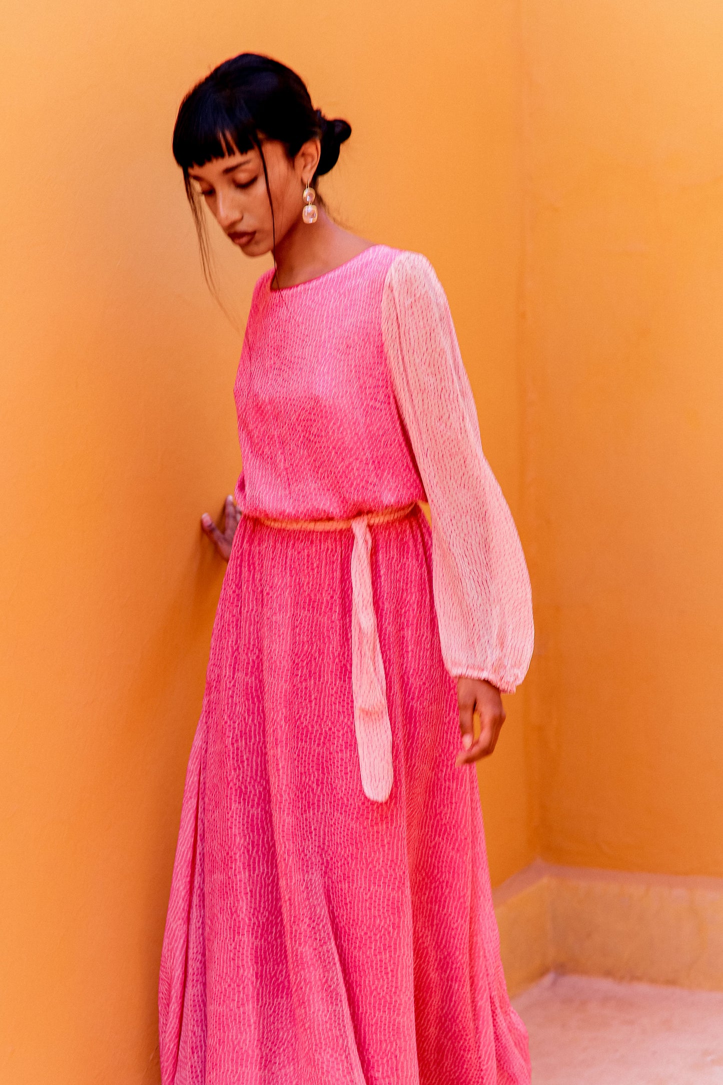 MAXI JOJO DRESS | PINK ORGANIC PRINT