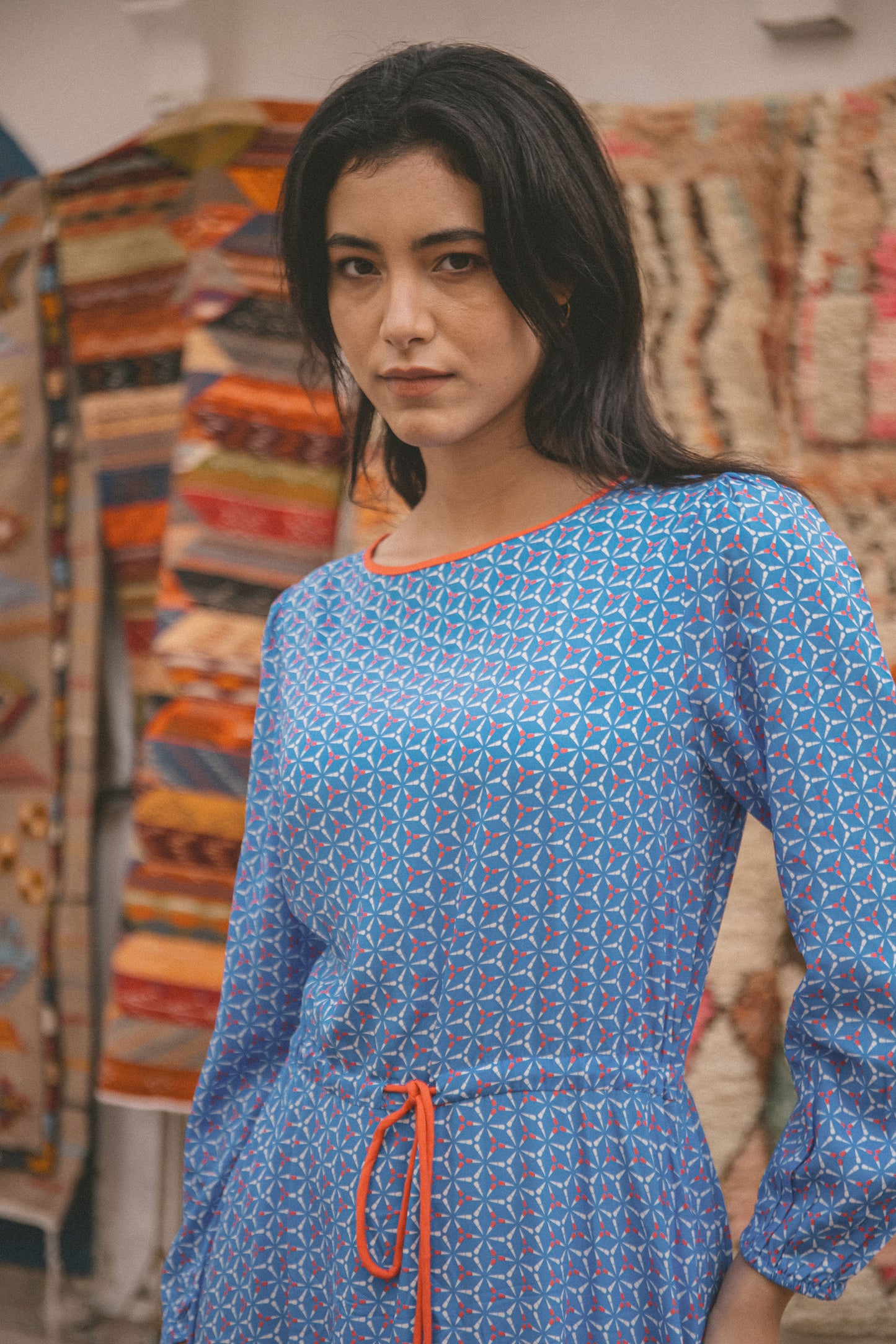 MIDI JOJO DRESS | SPINNING PRINT