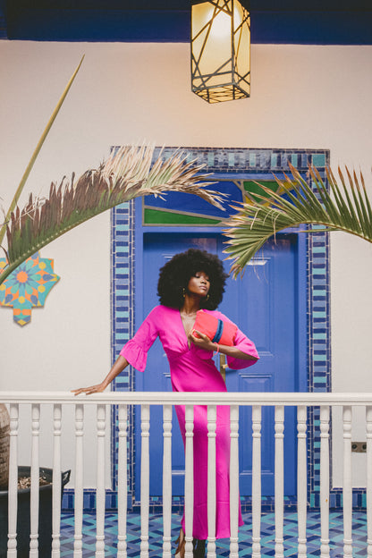 MIDI TAMARA DRESS | AMETHYST SILK GEORGETTE