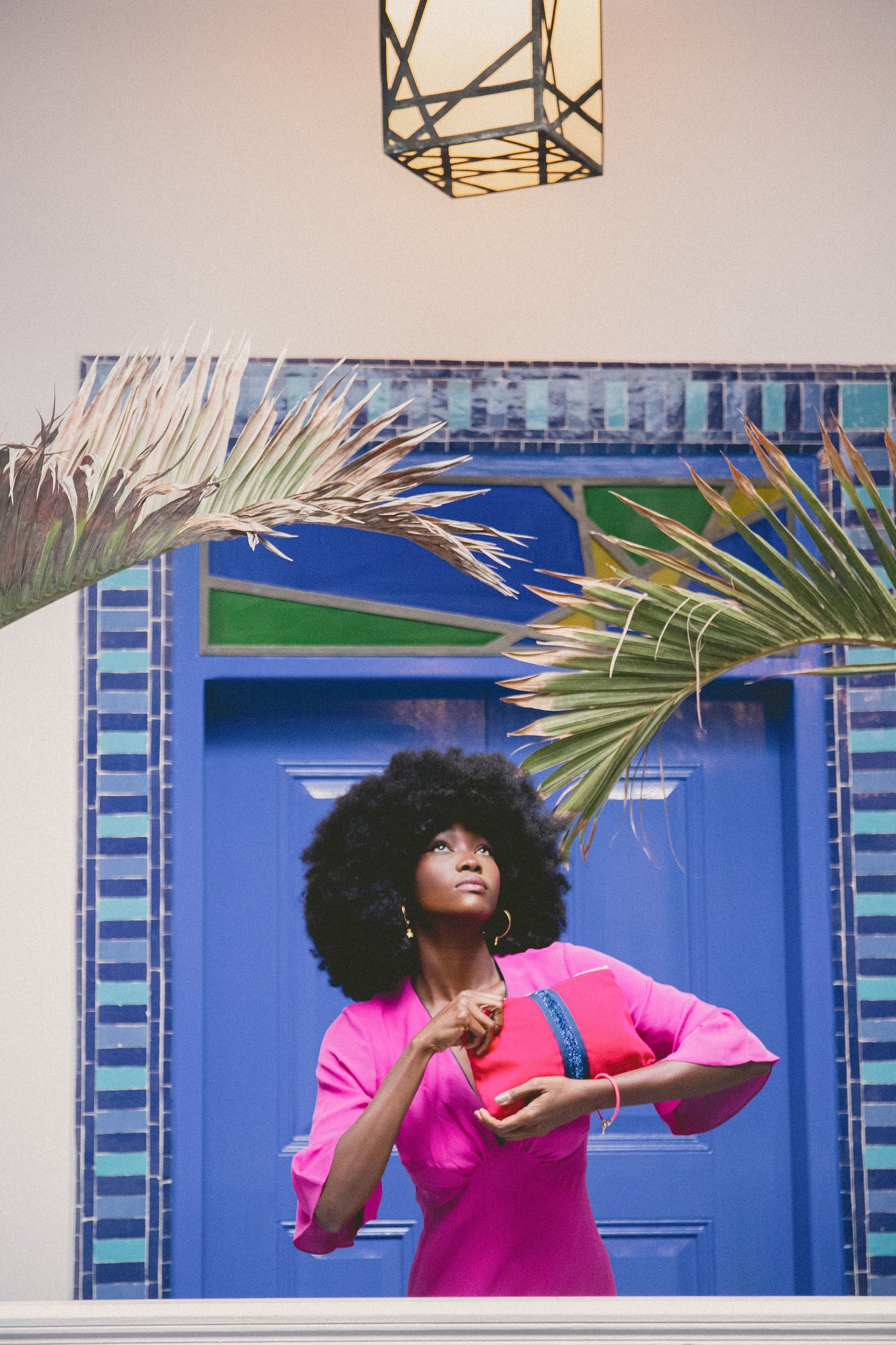 PINK VELVET CLUTCH BAG