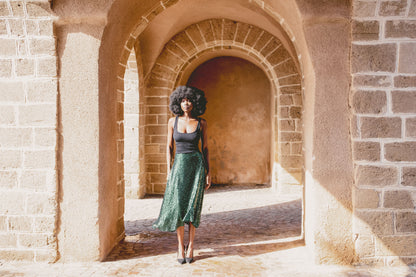 CHICA SKIRT | GREEN SEQUINS