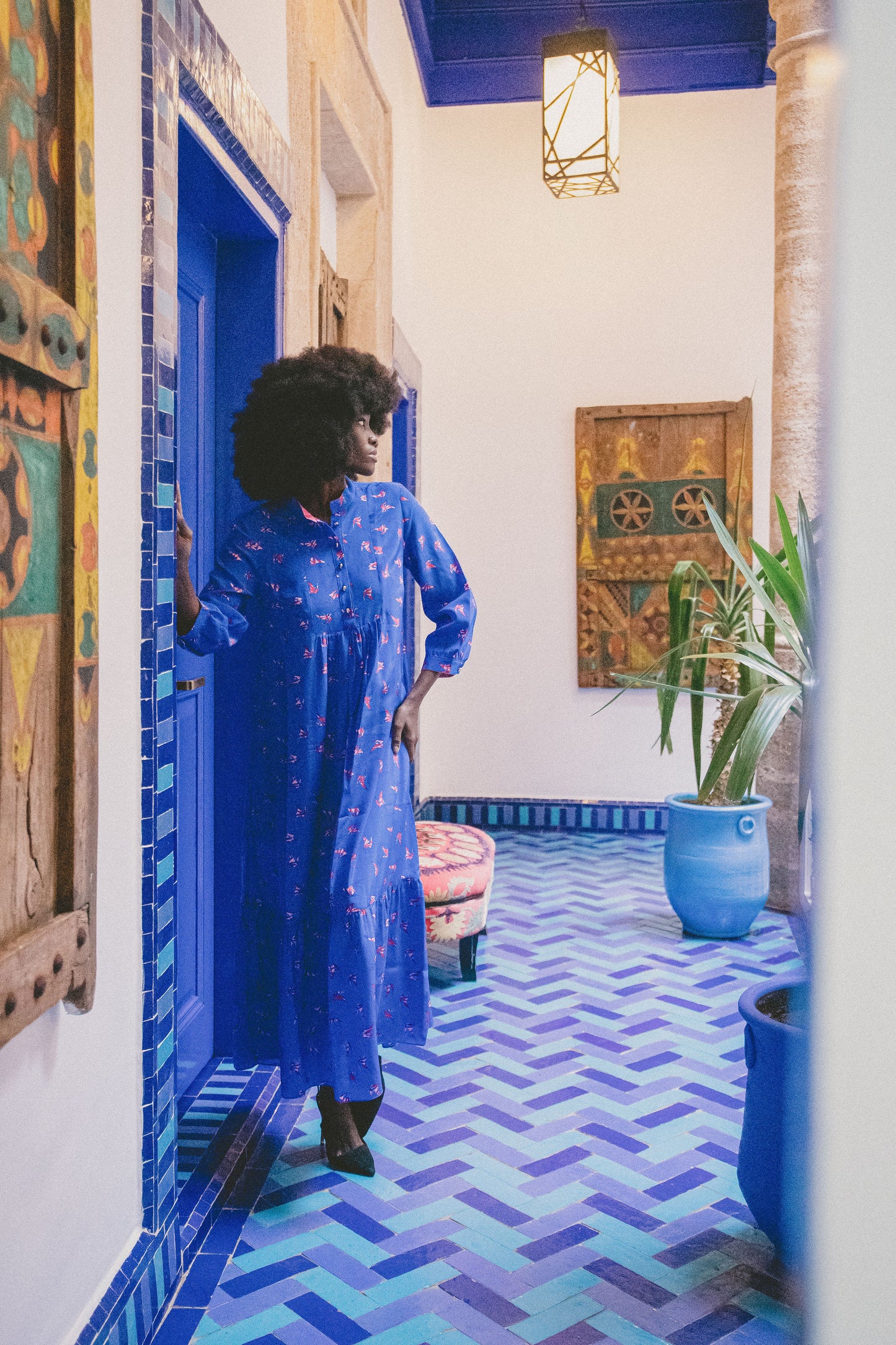 LONGER CLAUDE DRESS | LOVEBIRDS PRINT