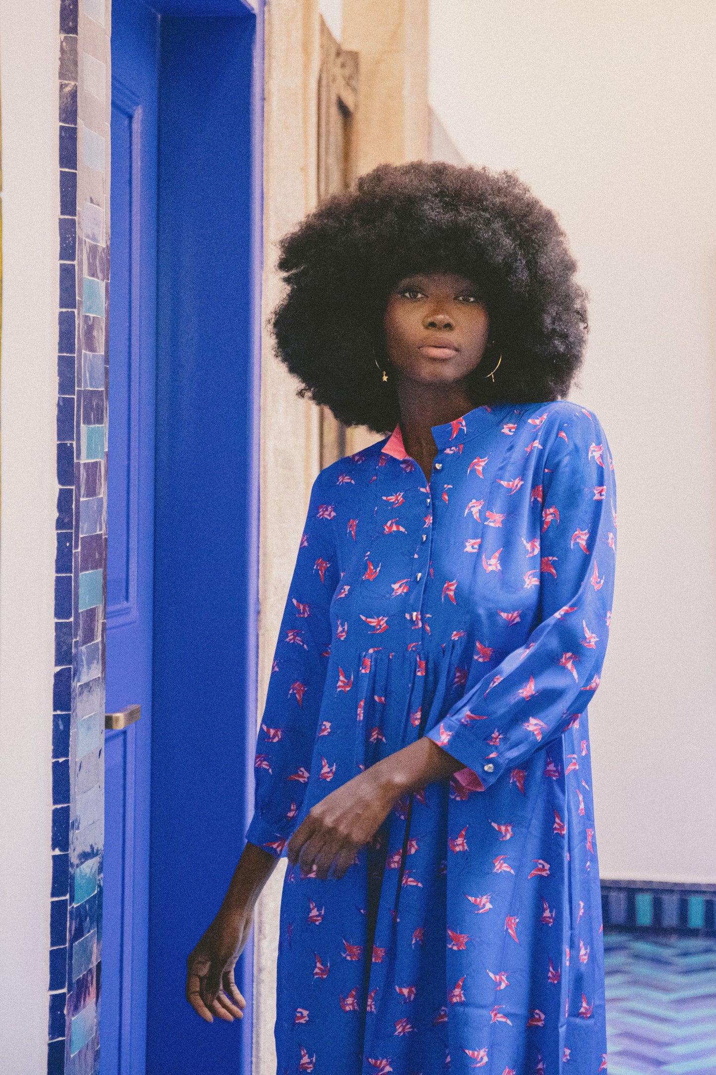 LONGER CLAUDE DRESS | LOVEBIRDS PRINT