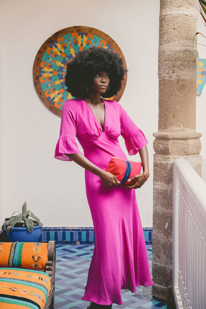 MIDI TAMARA DRESS | AMETHYST SILK GEORGETTE